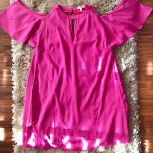 Hot Pink Cold Shoulder Dress
